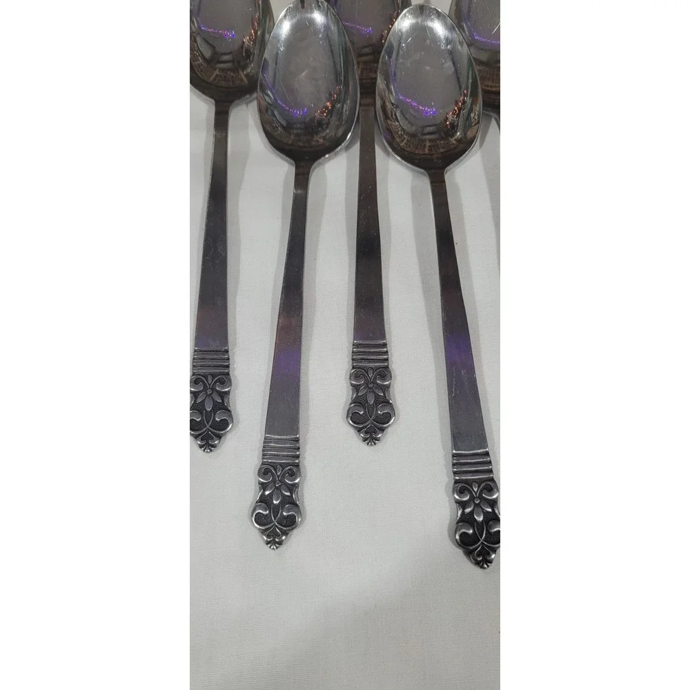 Vintage Cambridge Stainless Steel Japan 8 Spoons Flatware used